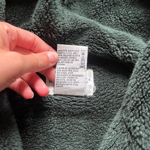 Vintage 90s White Stag Fall Leaf Pattern Hooded Fleece Fur Jacket Coat Size 1x - Picture 9 of 15